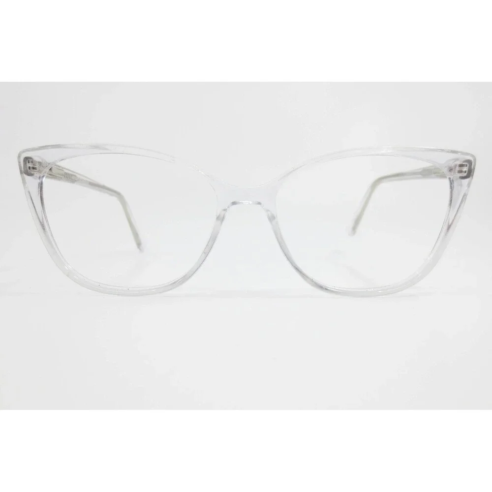 Womens Clear Cat Eye Eyeglasses Frames WP20217-CR 53-15-140 Transparent Silver